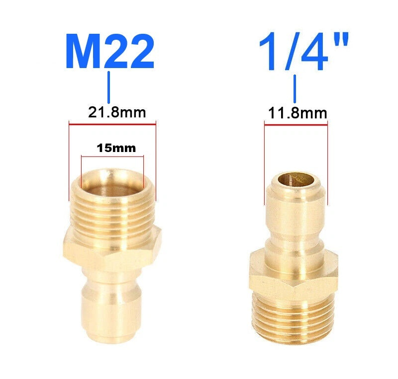 Pressure Washer Fitting Adapter M22 - 1/4 Inch Quick Connect