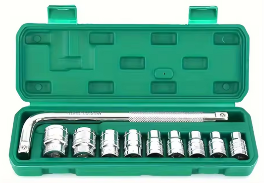 Metric Socket Wrench Set 1/2 Inch Drive - 10 Piece