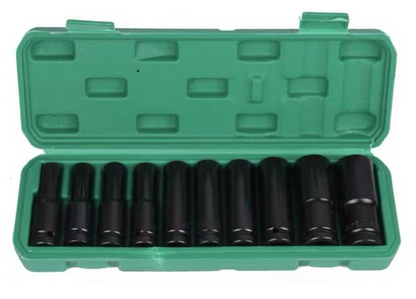 1/2 Inch Drive 10 Piece Metric Impact Deep Socket Set