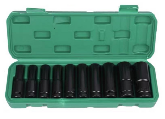 1/2 Inch Drive 10 Piece Metric Impact Deep Socket Set