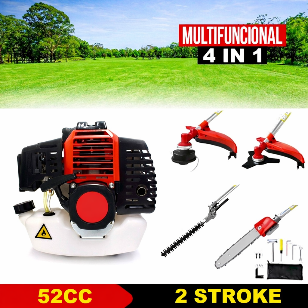 52cc 2-Stroke Engine - Petrol Line Trimmer 4-in-1 Multitool