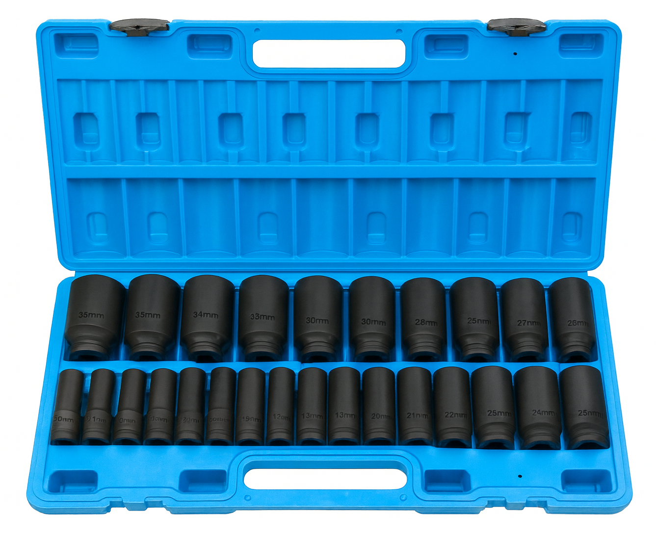 1/2 Inch Drive 26 Piece Metric Comprehensive Impact Deep Socket Set 10 - 36mm 26 Piece