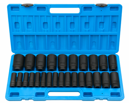 1/2 Inch Drive 26 Piece Metric Comprehensive Impact Deep Socket Set 10 - 36mm 26 Piece