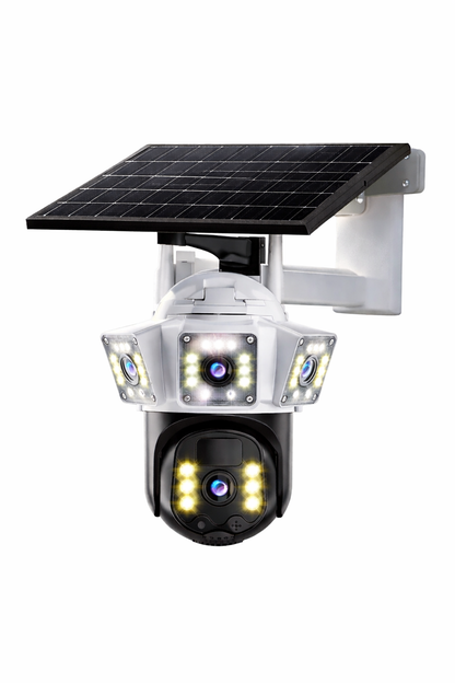 4K Triple-View Solar Powered Outdoor Wireless CCTV Camera