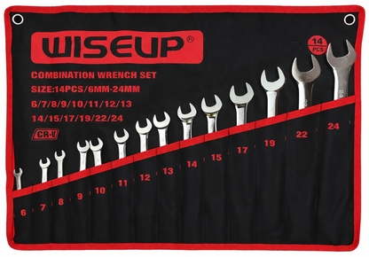 WISEUP Metric Combination Spanner Set - 14 Pieces