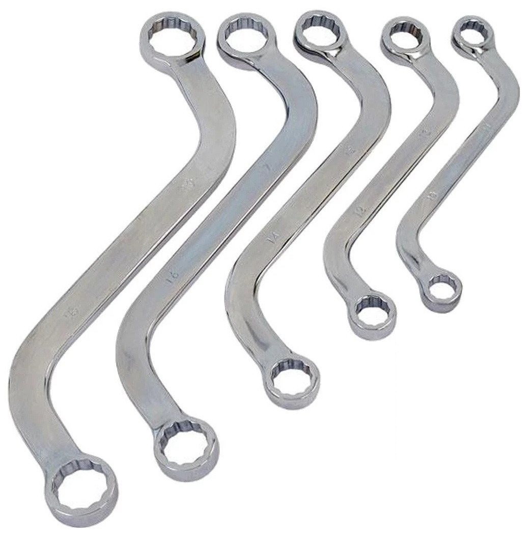 WISEUP S-Type Metric Double Ring Spanner Set - 5 Piece