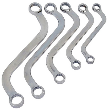 WISEUP S-Type Metric Double Ring Spanner Set - 5 Piece