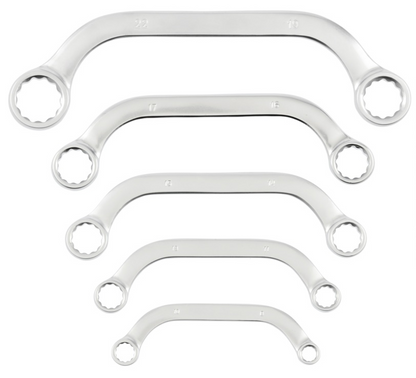 WISEUP C-Type Half Moon Metric Double Ring Spanner Set - 5 Piece